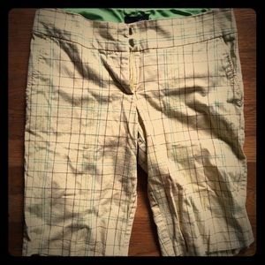 Vibrant yellow plaid long shorts by Zinc